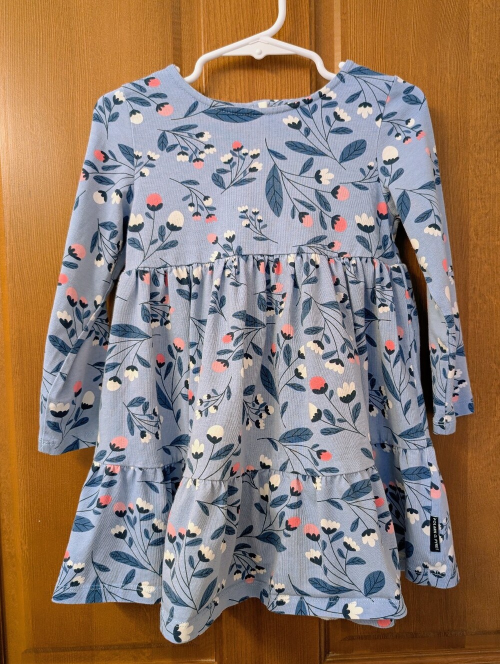 PoP Long-Sleeve Floral Dress - Blue, Organic Cotton